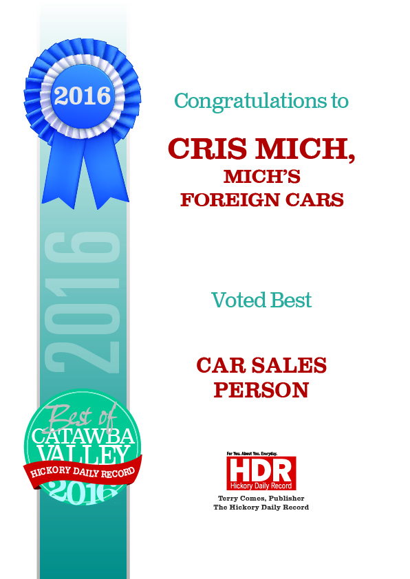 Michs Foreign Cars Award